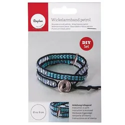 Rayher Schmuck-Basteln-Set Wickelarmband blau/petrol