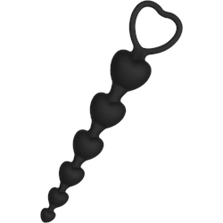 Herz-Analkette aus Silikon, 18,5 cm, schwarz