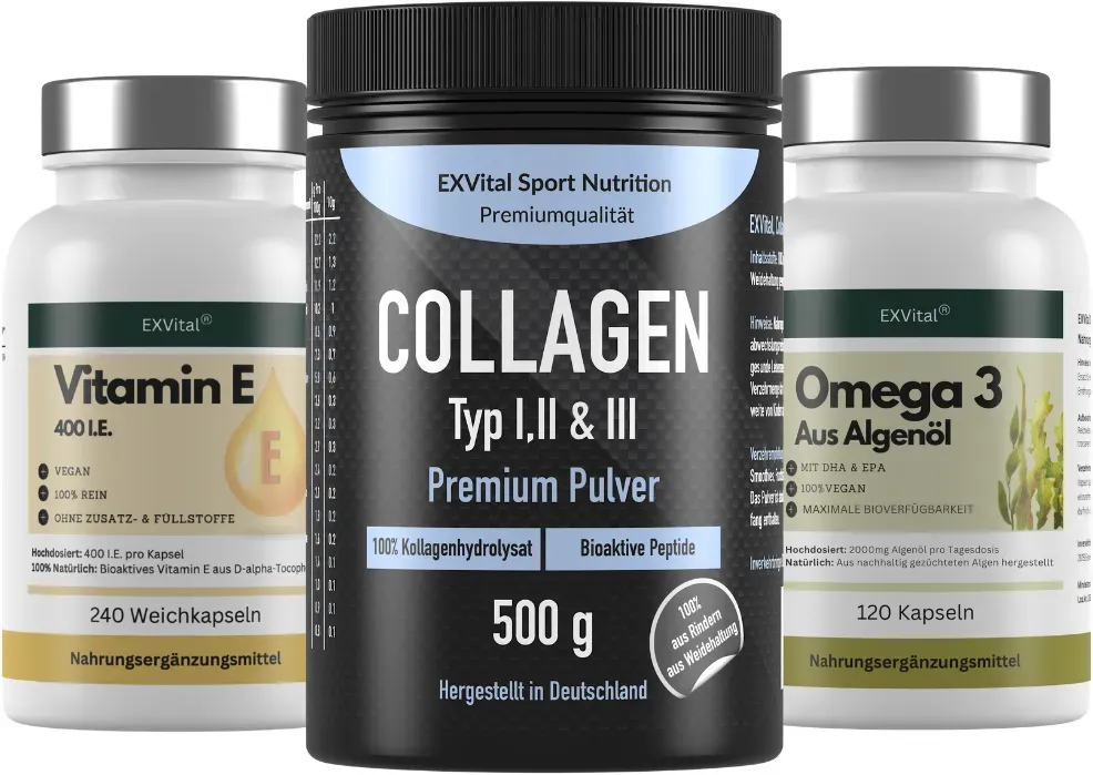 Daily Nutrition Set (Collagen Pulver, Omega 3 & Vitamin E Kapseln)