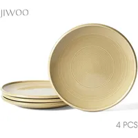 JIWOO Speiseteller Ø 21 cm braun 4er Set