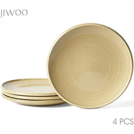JIWOO Speiseteller Ø 21 cm braun 4er Set