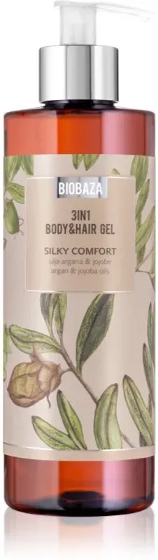 BIOBAZA 3in1 Body&Hair Gel Silky Comfort Shampoo, Conditioner und Duschgel 3in1 400 ml