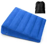 USHMA Aufblasbares Keilkissen, tragbares Reise-Keilkissen, schnelles Aufblasen und Luftablassen, aufblasbares Keilkissen für Reisen, aufblasbares Schlafkissen, Kniebett (Blau)