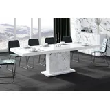 Design Esstisch Tisch HME-111 Hochglanz ausziehbar 160 bis 256 cm - Weiß