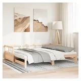 vidaXL Tagesbett Ausziehbar mit Matratzen 80x200 cm Massivholz Kiefer