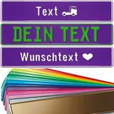 1 Stück Fun Kennzeichen 52cm x 11cm mit Wunschtext Individuell Wunschkennzeichen Wunschprägung Namens Kennzeichen Aluminium Namensschild | Individuelles Fun-Kennzeichen (violett)
