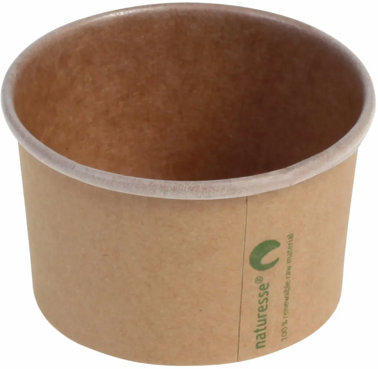 Eisbecher Pappbecher Kraft mit Biobeschichtung 120 ml O 75mm braun,  50 Stk.