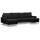 mebligo Ecksofa U-Form Schwarz 3-Sitzer
