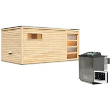 Karibu Hygge mit Vorraum inkl. 9 KW Ofen + Steuerung Easy Bio naturbelassen