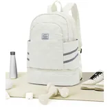 VENATIN Gym Rucksack damen Sportrucksack mit Schuhfach und Nasstasche,Wasserdichter Freizeitrucksack Sportrucksack Sporttasche für Schwimmen Yoga,Handgepäckrucksack Reise-Laptop-Rucksack,cremeweiß