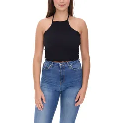COURSE Damen Crop Top stylisches Sommer-Shirt Tank-Top 900679 Schwarz - S