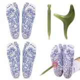 Reflexology Socks Set, 2 Paar Fußreflexzonen Socken mit 2 Stück Massagestab, Acupressure Reflexzonenmassage Socken Baumwollfuß Acupressure Socks Für Fußmassage(40-45)
