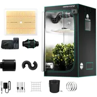 Mars Hydro Growzelt Komplettset TSW 2000W LED Grow Light Dimmbares Vollspektrum,120x120x200cm Hydroponics Grow Tent 1680D Leinwand mit 15cm Belüftungssystem