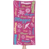 MJARTORIA Personalisiert Strandtuch Microfaser Badetuch mit Namen Kinder Damen, Beach Towel Handtuch Badetuch Stranddecke Schnelltrocknend für Reise Schwimmen Sauna Yoga Fitness 76x152cm Mikrofaser
