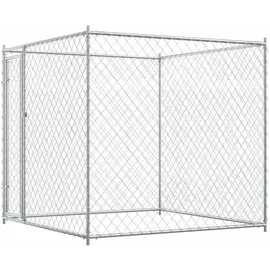 vidaXL Outdoor-Hundezwinger 193 x 193 x 185 cm Stahl Grau