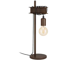 EGLO Tischlampe Townshend 4 Vintage Lampe Büro Schlafzimmer Tischlampe Antik Braun