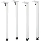 Relaxdays Tischbeine, 4er Set, HxD: 71 x 5 cm, klappbar, Tischfüße für Esstisch, Schreibtisch, Eisen, Klappfüße, weiß
