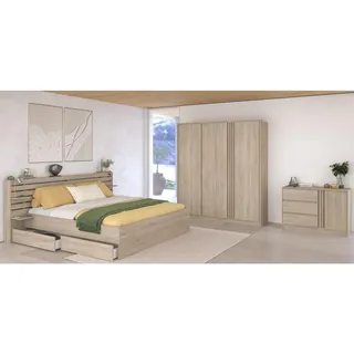 Parisot Schlafzimmer 4-teilig "Escale 21 140x200 Japanische-Eiche