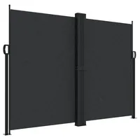 furnicato Seitenmarkise 180 x 600 cm Schwarz Polyester