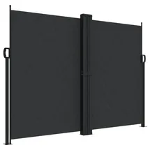 furnicato Seitenmarkise 180 x 600 cm Schwarz Polyester