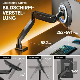ONKRON G100-B Schwenkarm für 13-32 Zoll bis 9 kg Schwarz