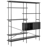 VCM Xxxl Regal Schwarz, Metall, Holzwerkstoff, 172x188x27 cm Reach, Wohnzimmer, Regale, Bücherregale