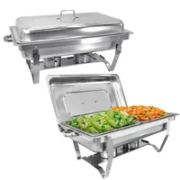 EVGTTI Chafing Dish Profi Set Grenoble, Edelstahl Warmhaltebehälter Speisewärmer, Wärmebehälter, Chafing Dishes, Speisenwärmer, für Catering, Buffet und Party (2 x Chafing Dish Profi Set)