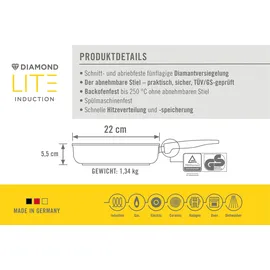 WOLL Diamond Lite Gusspfanne Induktion 22 x 22 cm