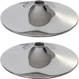 MCW 2er-Set Fußplatte Fuß Fußteller für Barhocker Loungesessel, chromoptik ~ Ø 38,5cm