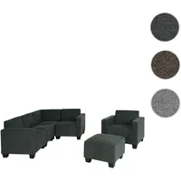 Mendler Modular Sofa-System Couch-Garnitur Lyon 4-1-1, Stoff/Textil ~ anthrazit-grau