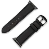 JT Berlin Watchband Wannsee Armband 42 mm, 44 mm, 45 mm, 49 mm, Echt Leder, Edelstahl, schwarz | M schwarz Watch Series 1, Watch Series 2, Watch Series 3, Watch