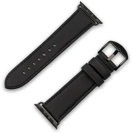 JT Berlin Watchband Wannsee Armband 42 mm, 44 mm, 45 mm, 49 mm, Echt Leder, Edelstahl, schwarz | M schwarz Watch Series 1, Watch Series 2, Watch Series 3, Watch
