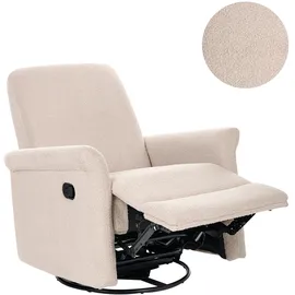 Beliani Fernsehsessel ECHION Bouclé 0 x 0 x 0 cm Hellbeige drehbar