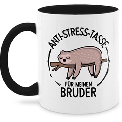Shirtracer Tasse Anti-Stress-Tasse für meinen Bruder, Keramik, Bruder schwarz