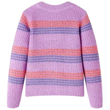 vidaXL Kinderpullover mit Streifen Gestrickt Lila und Rosa 140