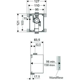 Schell Urinal Rohbauset Compact II Vorabsperrung, 1/2Zoll