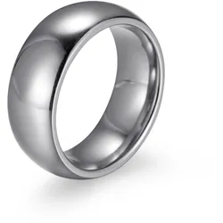 Fingerring ZEEME "Edelstahl glanz poliert 8mm breit" Gr. 20, grau, Fingerringe, Damen, 020 (63,7), Edelstahl
