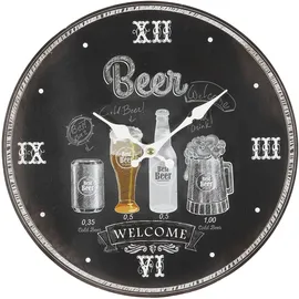 Ambiente Haus Wanduhr - Beer 28cm schwarz | Gr.: onesize