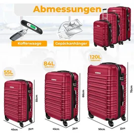 Kesser Koffer-Set 3-tlg. rot/abs