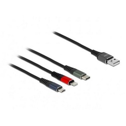 Delock USB 3 in 1 Typ-A zu LightningTM / Micro USB / USB Type-CTM… Computer-Kabel, Lightning, USB schwarz