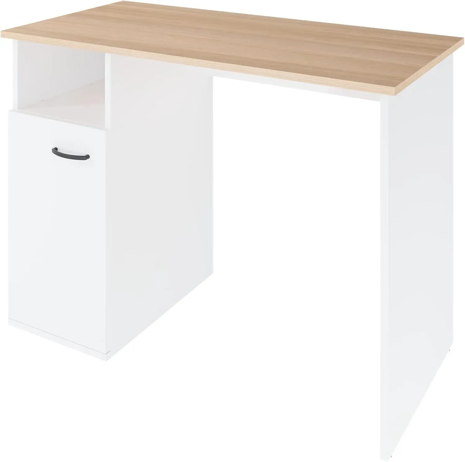 LEVIRA Schreibtisch Computertisch Louder 100 x 49 x 72 cm Weiß und Eiche Weiß