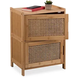 Relaxdays Nachttisch Beistellschrank 42 x 30 x 56 cm Braun