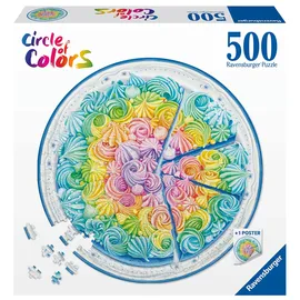 Ravensburger Erwachsenenpuzzle 500 Teile - Circle of Colors - Regenbogenkuchen