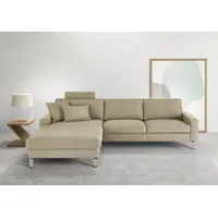 Candy 3C Candy Ecksofa »Lecce, wahlweise PUR-Schaumstoff oder Tonnentaschenfederkern«, Bett im 2,5-Sitzer, teilmotorische Schlaffunktion im Longchair, L-Form