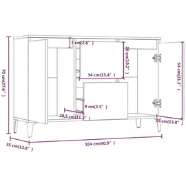 vidaXL Sideboard Räuchereiche 104x35x70 cm Holzwerkstoff