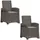 vidaXL Liegesessel Garten Rattan-Optik 2 St. 2 x 0 x 0 cm grau