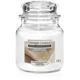 Yankee Candle Duftkerze Mittleres Glas White Linen & Lace 340 g, weiß