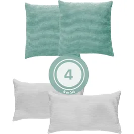 Andiamo Kissen-Set Emy 30 x 50 cm Salbei/Weiß