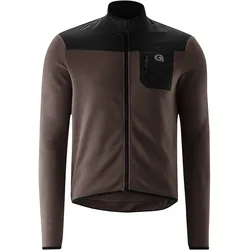 Radtrikot »Adventure Jersey Fleece M«, Herren Fahrradtrikot langarm, weiches Fleece-Material, Full-Zip Trikot, Gr. S, dunkelbraun, , 19123868-S