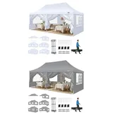 luxuskollektion Faltpavillon 3 x 6 m inkl. Seitenteile Blau